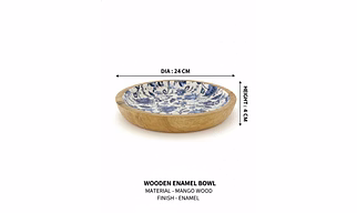 Wooden Bowl With Enamel