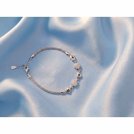 diamond accent charm sterling silver bracelet