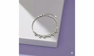 LOVE letter Motif With Heart Accents Bracelet