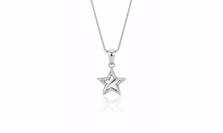 Star Motif With Layered Structure 925 Sterling Silver Pendant With Chain