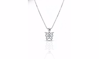 925 Sterling Silver Butterfly Pendant with Cubic Zirconia – With / Without Chain