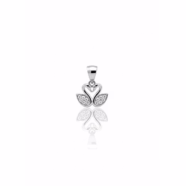 925 sterling silver swan pendant with cubic zirconia – with / without chain