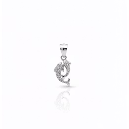 silvara 925 sterling silver fish pendant with cubic zirconia – with / without chain