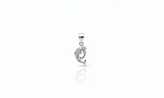 Silvara 925 Sterling Silver Fish Pendant with Cubic Zirconia – With / Without Chain