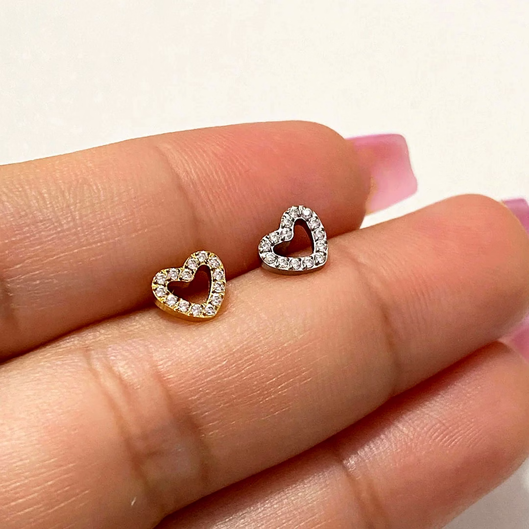 Silvara Heart Shape Rose Gold CZ Ear Studs – Premium Everyday Elegance image 2