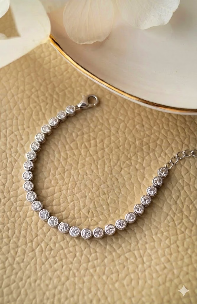 Silvara Diamond- BR2 925 Sterling Silver Tennis Bracelet image 4