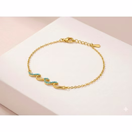 silvara fancy-br5 gold plated 925 sterling silver turquoise wave bracelet
