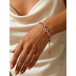 silvara fancy-br6 rose gold plated 925 sterling silver infinity link bracelet