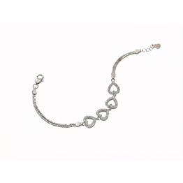 silvara fancy- br11 925 sterling silver heart link bracelet