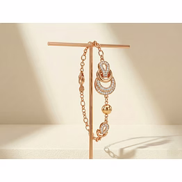 silvara fancy-br4 925 sterling silver rose gold-plated interlocking motif bracelet