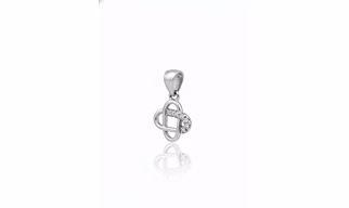 Silver P9 925 Sterling Silver Interlocked Heart Pendant | Minimal Love Knot Design | Without Chain
