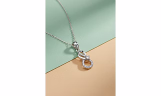 Silver P10 925 Sterling Silver Interlocked Heart Pendant | Minimal Love Knot Design | Pendant Only (Without Chain)