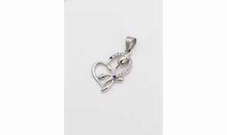 Silvara P13 925 Sterling Silver Rose Heart Pendant | Elegant Floral Love Design | Blue  Pendant Only (Without Chain)