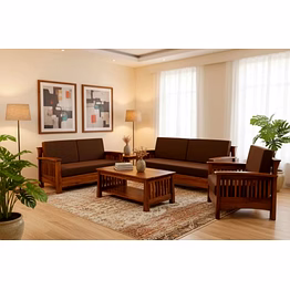 contemporary sheesham wood sofa set