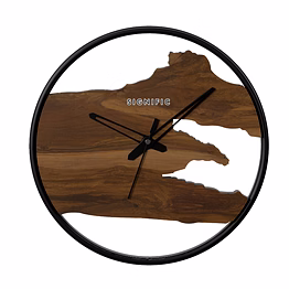 signific wooden wall clock 14 x 14 inches (35.5 cm) – premium mdf wood with natural brown wood grain