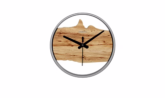Signific Wooden Wall Clock 14 x 14 Inches (35.5 cm) | Premium MDF Wood with Natural Wood Grain Print 9031 | Modern Designer Silent Wall Clock for Home, Office & Living Room Decor