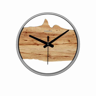 signific wooden wall clock 14 x 14 inches (35.5 cm) | premium mdf wood with natural wood grain print 9031 | modern designer silent wall clock for home, office & living room decor