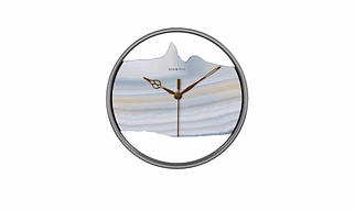 Signific Wooden Wall Clock 14 x 14 Inches (35.5 cm) | Premium MDF Wood with Marble Wave Print 9032| Silent Sweep Modern Designer Wall Clock for Home, Living Room & Office