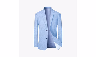 Men’s Light Blue Linen Blend Blazer – Casual & Formal Slim Fit Jacket
