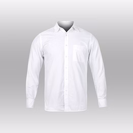 men’s classic white formal shirt with pocket – regular fit