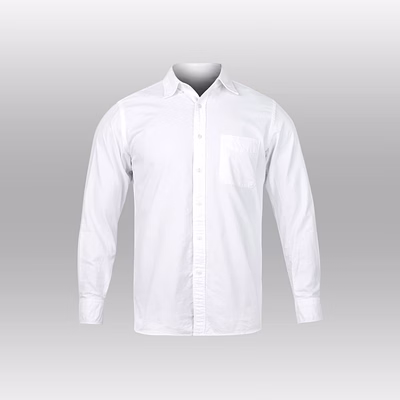 men’s classic white formal shirt with pocket – regular fit