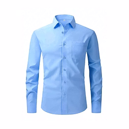 men’s classic light blue formal shirt with pocket – regular fit