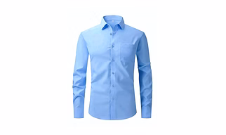 Men’s Classic Light Blue Formal Shirt with Pocket – Regular Fit