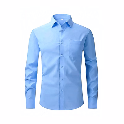 men’s classic light blue formal shirt with pocket – regular fit
