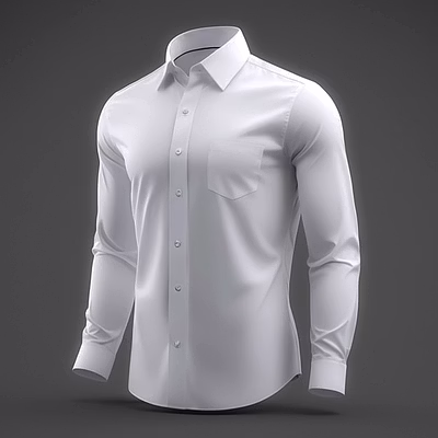 classic white formal shirt – slim fit with long sleeves & front pocket