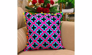 Suzani Embroidered Cotton Cushion Cover