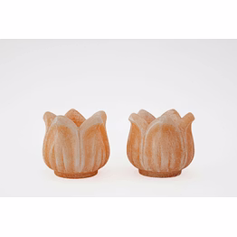 handcrafted marble lotus tealight candle holder | natural pink | home | wedding | spa
