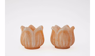 Handcrafted Marble Lotus Tealight Candle Holder | Natural Pink | Home | Wedding | Spa