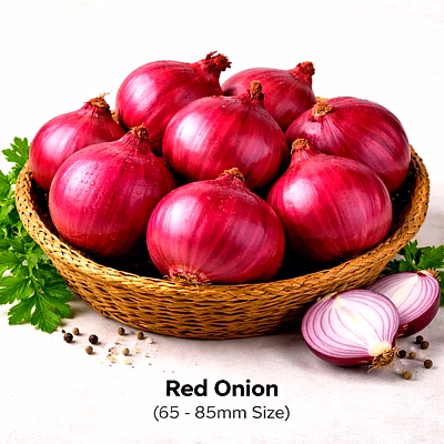 vayus global red onion with 65 - 85mm size