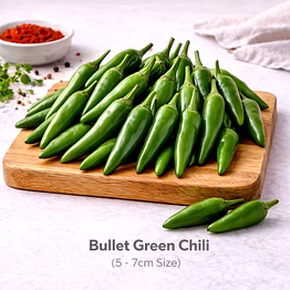 vayus global bullet green chili with 5 -7cm size