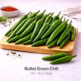 vayus global bullet green chili with 10 -15cm size