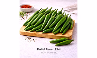 Bullet Green Chili with 10 -15cm Size