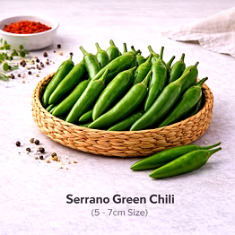 vayus global serrano green chili with 5 -7cm size