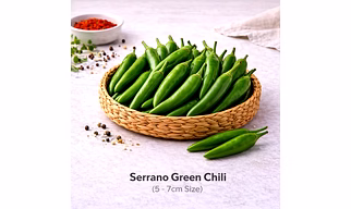 Serrano Green Chili with 5 -7cm Size