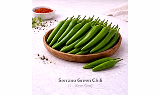 Serrano Green Chili with 7 -10cm Size