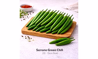 Serrano Green Chili with 10 -15cm Size