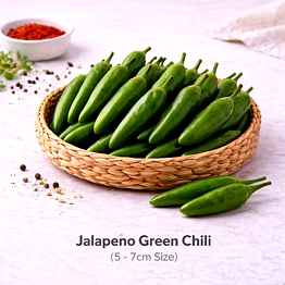 vayus global jalapeño green chili with 5 -7cm size