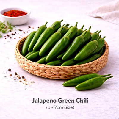 vayus global jalapeño green chili with 5 -7cm size