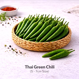 vayus global thai green chili with 5 -7cm size