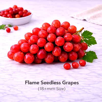 vayus global flame seedless grapes with 18+mm size