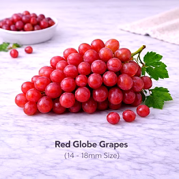 vayus global red globe grapes with 14 -18mm size