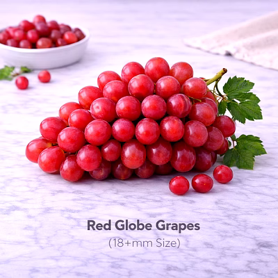 vayus global red globe grapes with 18+mm size