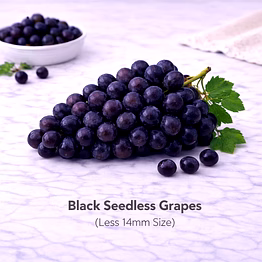 vayus global black seedless grapes with less 14mm size