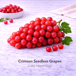 vayus global crimson seedless grapes with less 14mm size