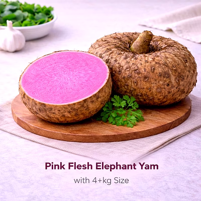 vayus global pink flesh elephant yam with 4+kg size