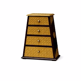 brass pyramid wooden drawer